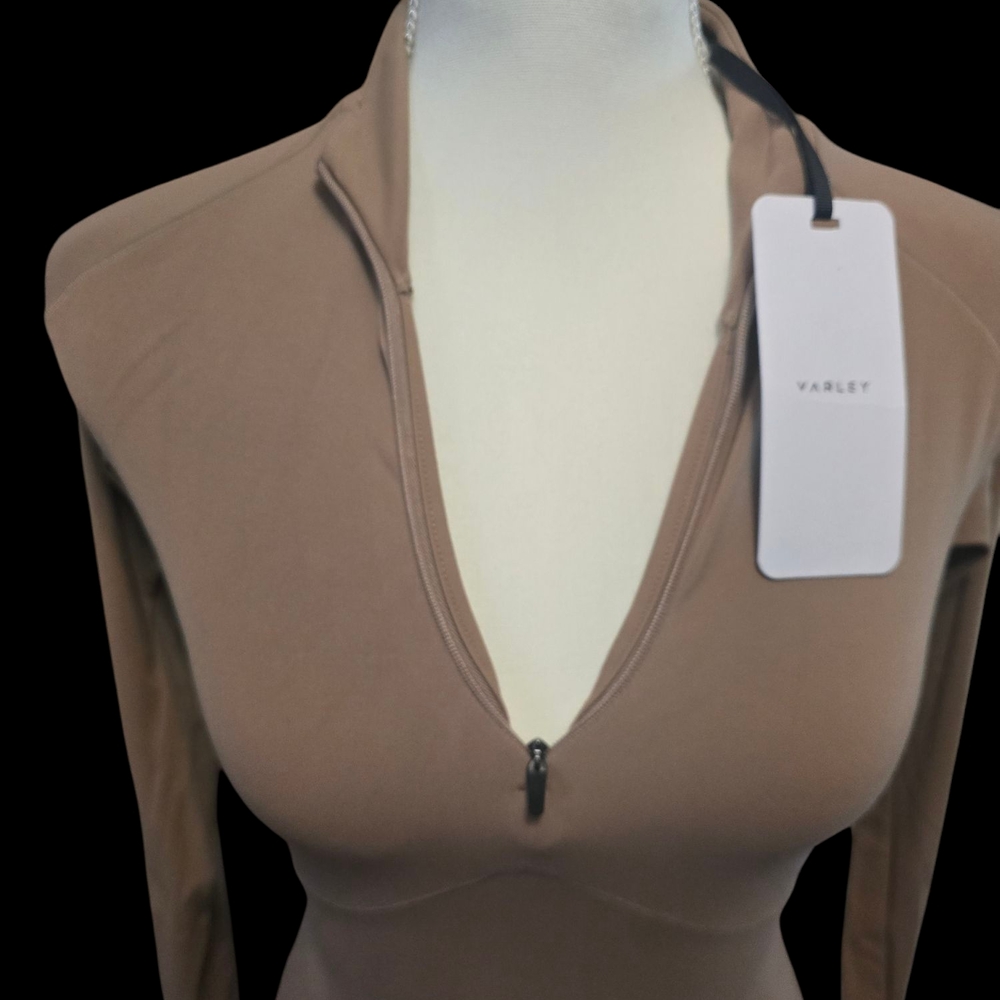 Varley Tan Fitted Top with Zipper - Picture 4 of 5